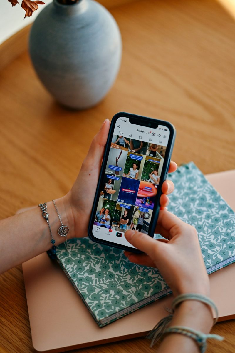 Social media feed on a phone